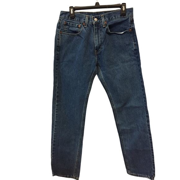 Levis 505 Mens Regular Straight Leg Jeans Blue W31 L34 Denim Y2K Zip Fly Skater - Picture 1 of 10